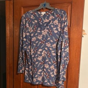 J Jill large Floral Blue Women's Tunic